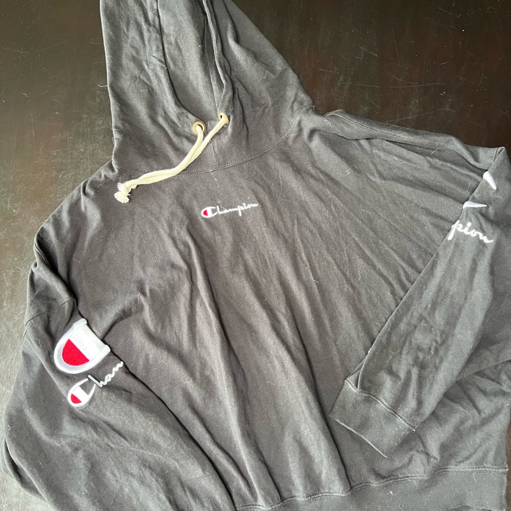 Champion Dark Gray Hoodie with Logo